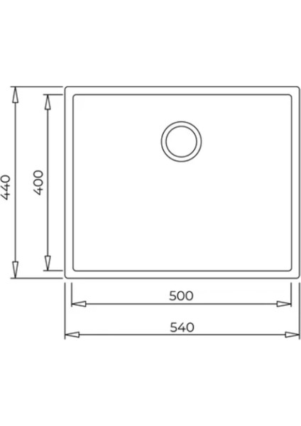 SQUARE 50.40 TG SP BLACK Tezgahaltı Granit Eviye Siyah 50 cm 115230020