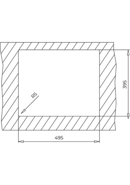 SQUARE 50.40 TG SP BLACK Tezgahaltı Granit Eviye Siyah 50 cm 115230020