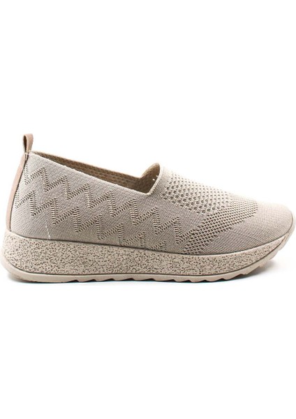 Kadın Günlük Rahat Ortopedik Yumuşak Taban Triko Bej Anne Spor Ayakkabı Sneaker fiyatları