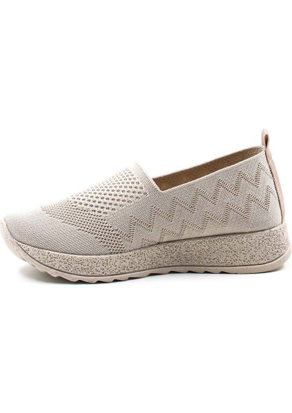Kadın Günlük Rahat Ortopedik Yumuşak Taban Triko Bej Anne Spor Ayakkabı Sneaker modelleri