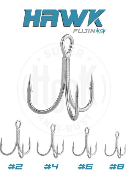 Hawk Süper Anti-Rust Üçlü Kanca