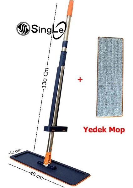 Kendinden Sıkmalı Mop Paspas Takım - 1 Adet Yedek Mikrofiber Mop Bezi Hediyeli