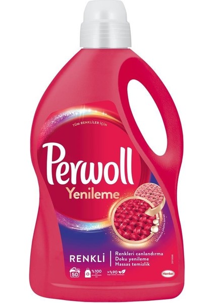 Yenileme Renkli 2.97L & Perwoll Yenileme Siyah 2.97L & Perwoll Yenileme Beyaz 2.97L & Perwoll Yenileme Çiçek Cazibesi Renkliler 2.75L (4'lü Set)