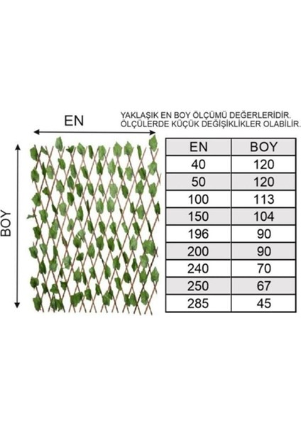 Yapay Sarmaşıklı Açılır Kapanır Akordeon Çit 3 M Çit Bahçe Balkon Çiti 3M120CM