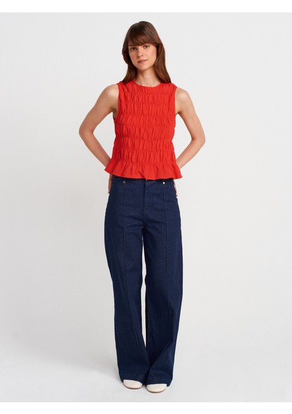 50845 Kolsuz Crop Bluz-Kırmızı fırsatları