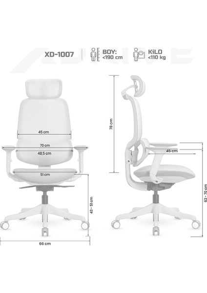 Xd-1007-Fileli Başlıklı Çalışma Koltuğu Gri
