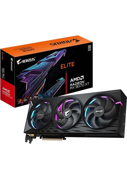 Gıgabyte Aorus Radeon Rx 9070 Xt Elıte 16GB Rgb Halo 256BIT Amd Ekran KARTI-GV-R9070XTAORUS E-16GD
