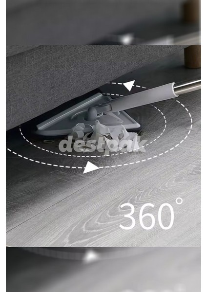Üçgen Mop - 3 Bezli Cam Çekçekli Mop - Cam, Yer, Duvar - Püskül ve Mikrofiber Bez indirimleri