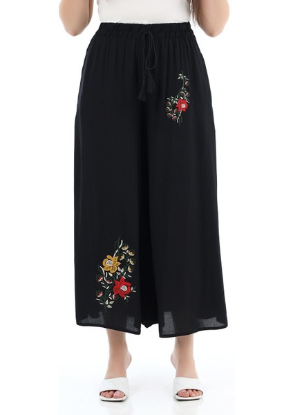 Kadın Viskon Bol Paça Bel Lastik Ip Bağlama Pantolon indirimleri