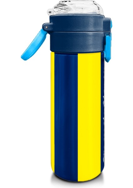 Kids Sarı Lacivert Çubuklu Pipetli ve Direkt Içim Çelik Termos 500 ml 31791 fiyatları