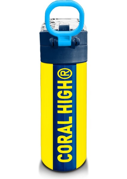 Kids Sarı Lacivert Çubuklu Pipetli ve Direkt Içim Çelik Termos 500 ml 31791 modelleri