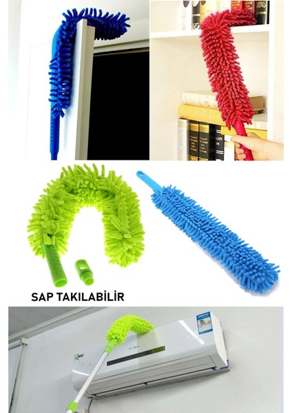 Toz Alma Mopu Püsküllü Makarna Mop Sap Takılabilir