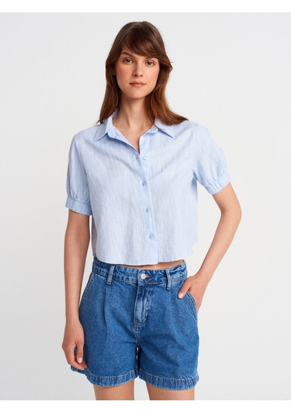 72000 Yan Cepli Pileli Denim Şort-Lacivert fırsatları