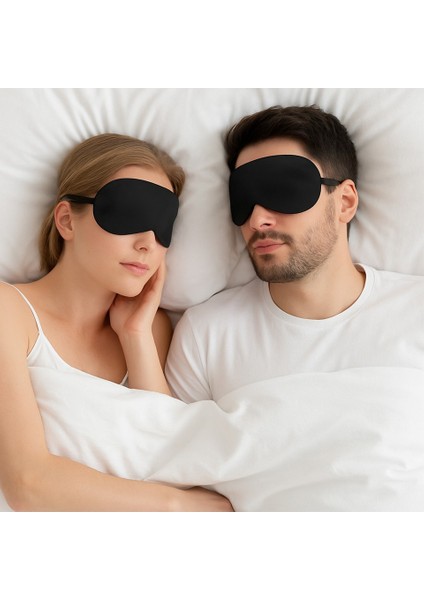 Siyah Uyku Bandı Işık Geçirmez Göz Maskesi Unisex