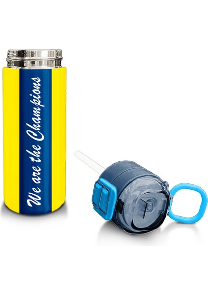 Kids Sarı Lacivert Çubuklu Pipetli ve Direkt Içim Çelik Termos 500 ml 31791 fırsatları