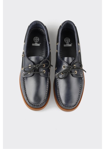 Lacivert Deri Erkek Günlük Ayakkabı fırsatları