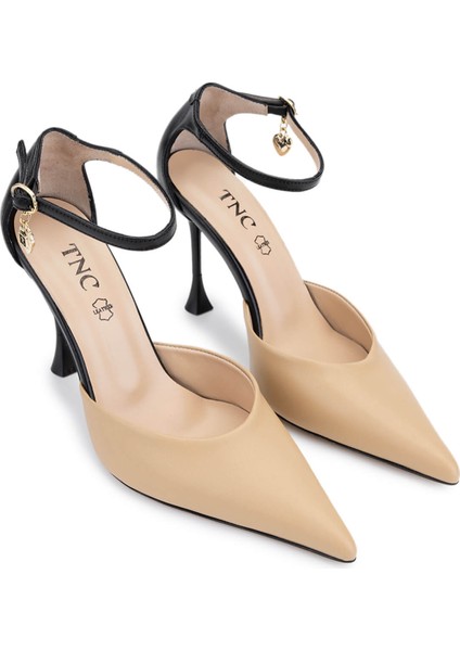 Kadın Hakiki Deri Bej/siyah Topuklu Ayakkabı 1036 H7457 Bn Ayk Y25 Bej/sıyah fiyatları