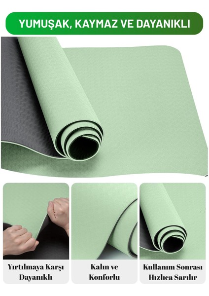 Premium Kaymaz Pilates ve Yoga Matı – Çift Yüzeyli, Ekstra Konforlu ve Dayanıklı