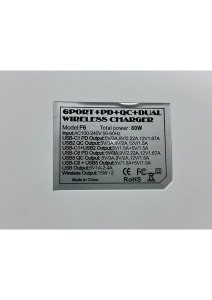 6 Port USB Dual Kablosuz Şarj Cihazı 80W fırsatları