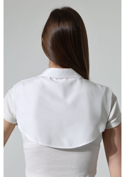 Schık Pamuklu Sahte Yaka Yarım Gömlek Beyaz SCKWM24GML01 modelleri