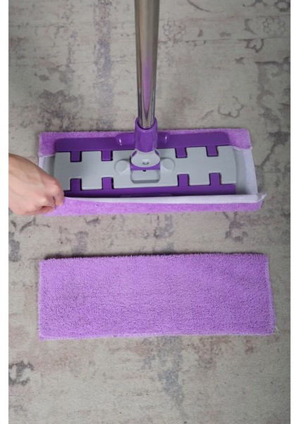 Bez Takıp Kullanılabilen Mandallı Mop Temizlik Seti Mikrofiber Bez Tak Kullan Mob Seti