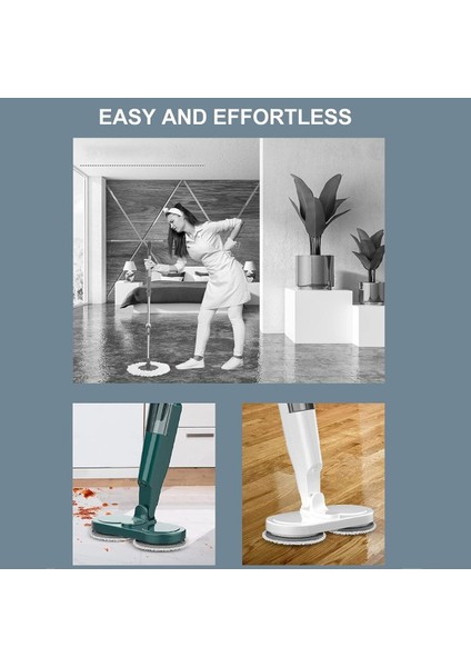 Elektrikli Mop Zemin Paspası USB Şarj Edilebilir Kablosuz fırsatları