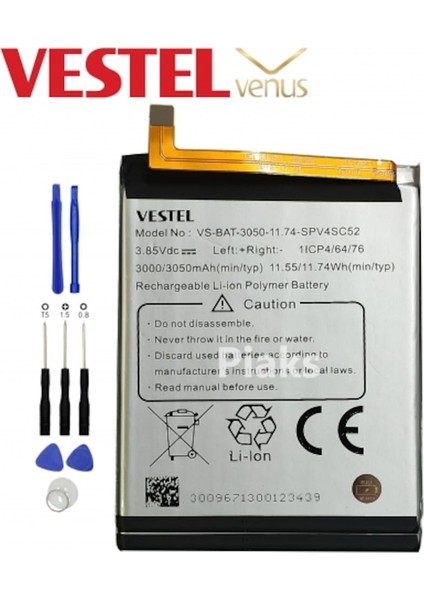 Vestel Venüs Z10 Pil Batarya ve Tamir Seti VS-BAT-3050 Senalstore