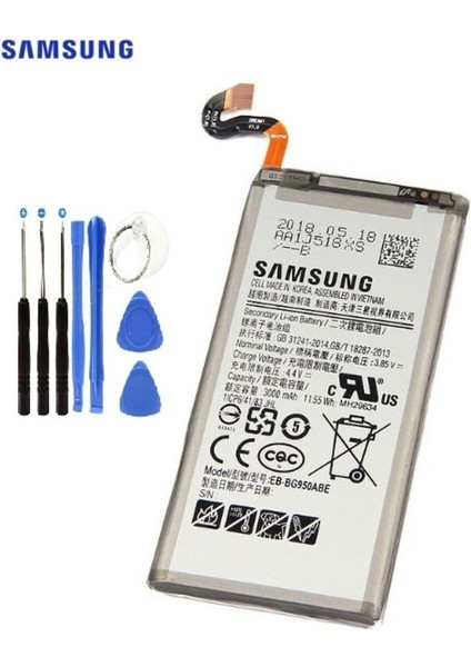 Samsung S8 Batarya Pil EB-BG950ABE +Tamir Set Senalstore