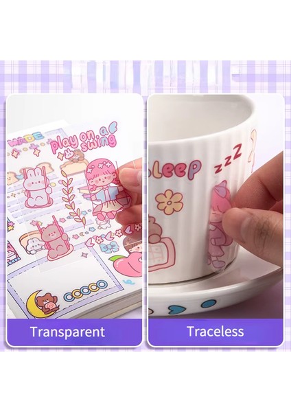 Sticker Kawaii Hediye Kutusu 200 Yaprak-Mor(Cute Dally Life)
