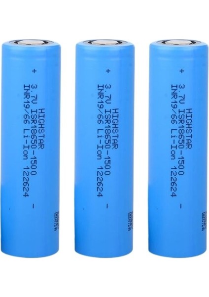 Highstar - ISR18650-1500 - 3.7V 1500 Mah Li-Ion Şarjlı Pil - 30A 3 Lü Paket