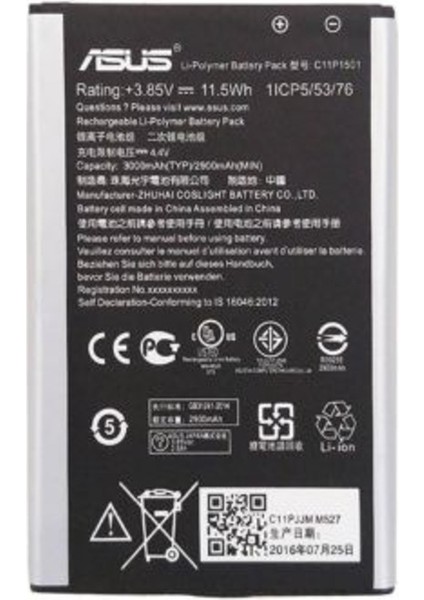 Asus Zenfone 2 Laser 5.5 Pil Batarya ZE550KL Senalstore fiyatları