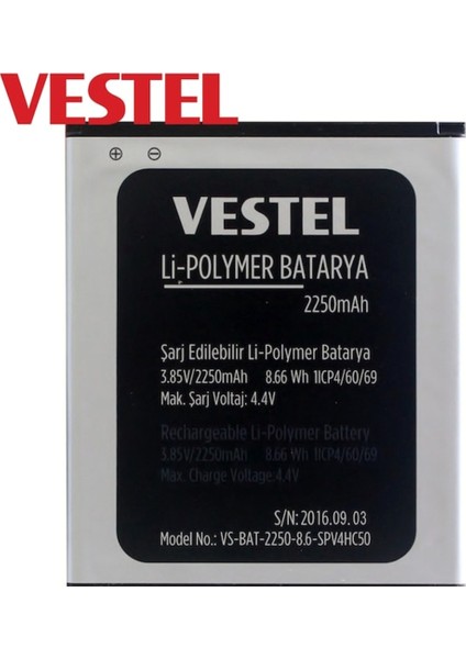 Vestel Venüs V3 5010 Pil Batarya 2250 Mah Ithal