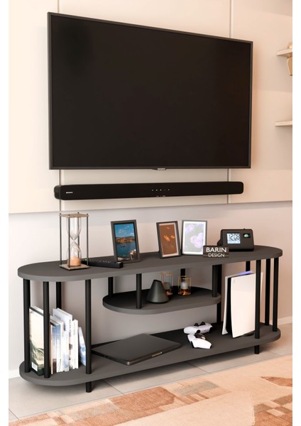 Modern Tv Ünitesi Ahşap Raflı 2 Katlı Televizyon Sehpası Minimalist,dayanıklı, Fonksiyonel Tv Standı