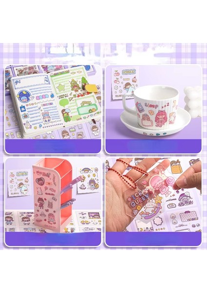 Sticker Kawaii Hediye Kutusu 200 Yaprak-Mavi(Yıldız Takımı)