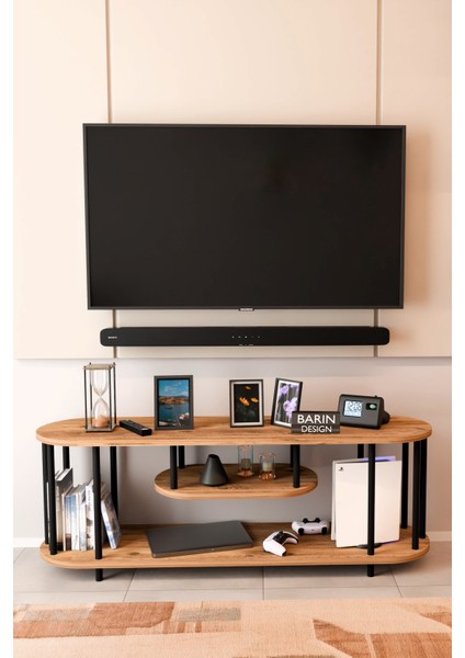 Modern Tv Ünitesi Ahşap Raflı 2 Katlı Televizyon Sehpası Minimalist,dayanıklı, Fonksiyonel Tv Standı