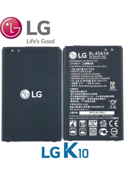 Lg K10 Batarya Pil BL-45A1H Senalstore