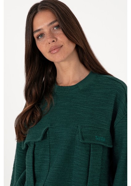 Kadın Koyu Yeşil Sweatshirt 50292442-VR079 fiyatları