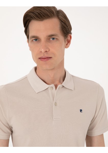 Erkek Taş Slim Fit %100 Pamuk Polo Yaka Basic Tişört 50291625-VR049