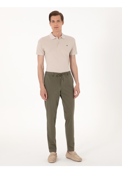 Erkek Taş Slim Fit %100 Pamuk Polo Yaka Basic Tişört 50291625-VR049