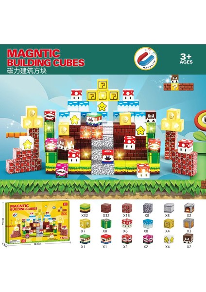 Benim Dünyam Manyetik Küp Blok Seti Model Manyetik Küp Erkek Oyuncakları Oyun Çevresel Sahne (Yurt Dışından)