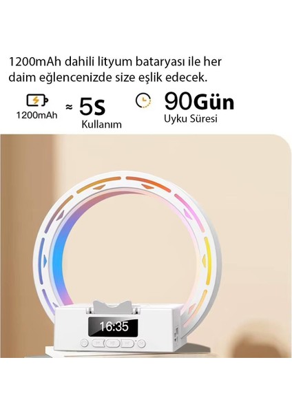Magicmoice Bluetooth Taşınabilir Hoparlör Ses Bombası Kablosuz Telefon Standlı Şarjlı Aleti Cihazı Rgb Renkli