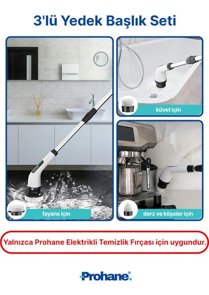 Elektrikli Temizlik Fırçası Için 3'lü Yedek Başlık Seti fiyatları
