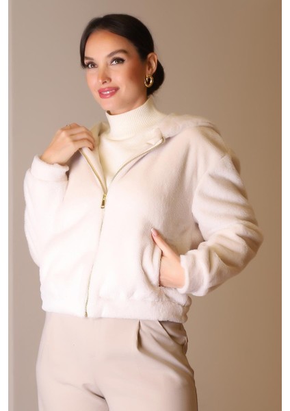 Cepli Fermuarlı Ekru Kadın Mont D99508-2K5 fiyatları