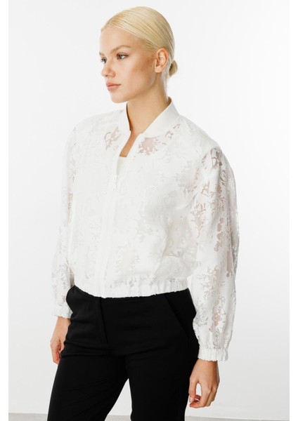 Ekol Yakmalı Organze Ekru Kadın Mont 6028-2Y5 modelleri