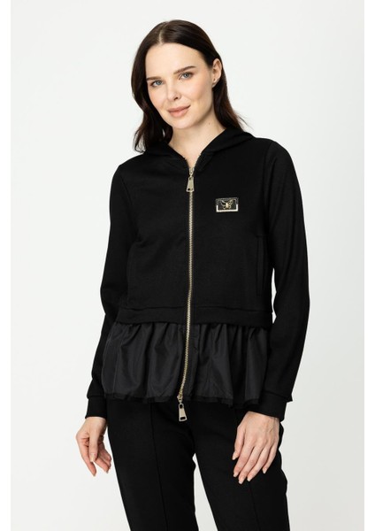 Altı Paraşüt Kumaş Kelebek Detaylı Siyah Kadın Mont 46702-2K5 modelleri