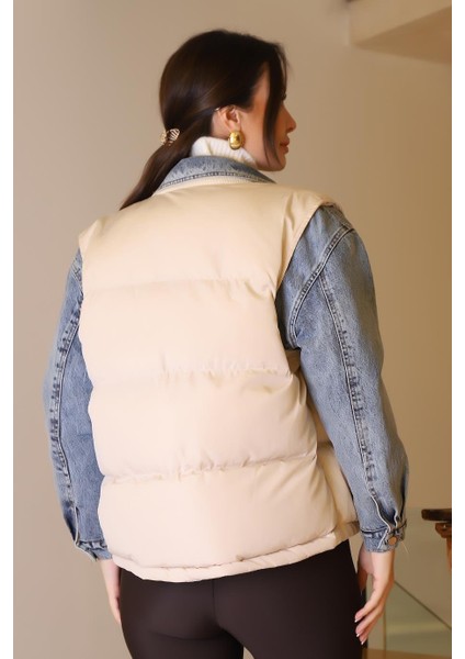 Yelek Detaylı Laci Kadın Kot Mont D99423-2K5 fırsatları