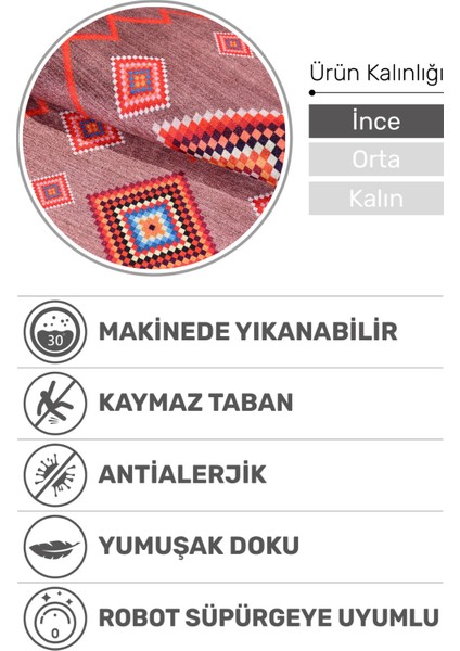Nomad Line Dijital Baskılı Şönil Halı – Etnik Desenli, Kaymaz Tabanlı, Yıkanabilir & Modern Tasarım – 60 x 200 cm