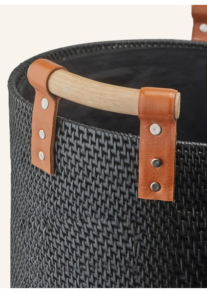 Cıno Kirli Sepeti 58 L, Rattan, 60 cm Yükseklik, Deri Saplı, Keten Torbalı fiyatları