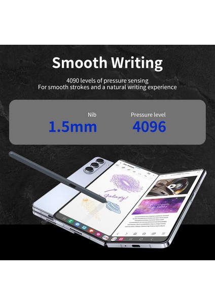 Samsung Galaxy Z Fold6 5g/z Fold5 5g/z Fold4 5g/z Fold3 5g Elektromanyetik Kalem Stylus Kalem Yuvası Ile-Gri (Yurt Dışından)