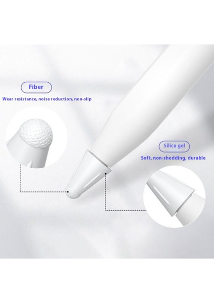 Huawei M-Pencil 3. Nesil/2. Nesil/1. Nesil/apple Pencil (2. Nesil)/(1. Nesil) Kalem Uçları Kapağı Için 4 Adet-Beyaz (Yurt Dışından)